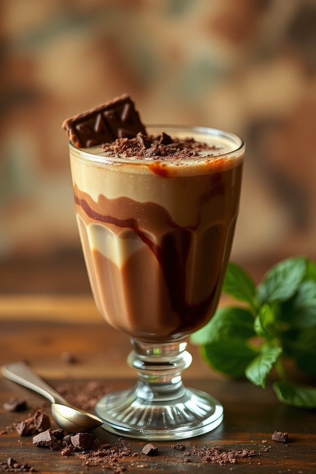 blend coffee ice cream mint