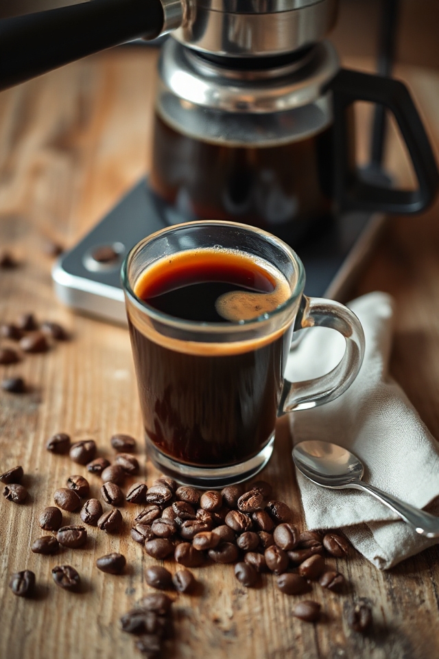 bold americano coffee preparation