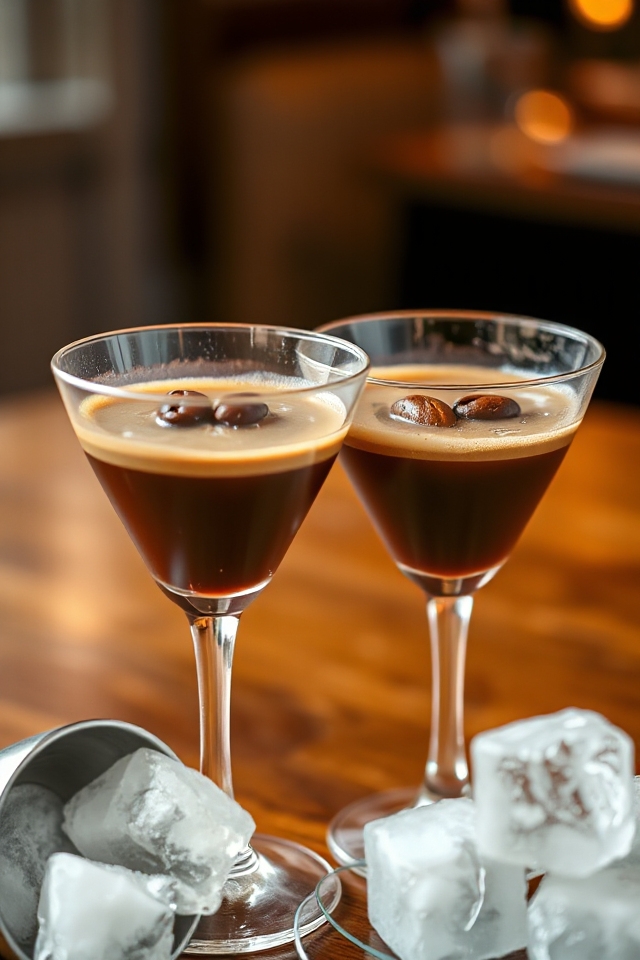 chilled coffee infused vodka cocktail