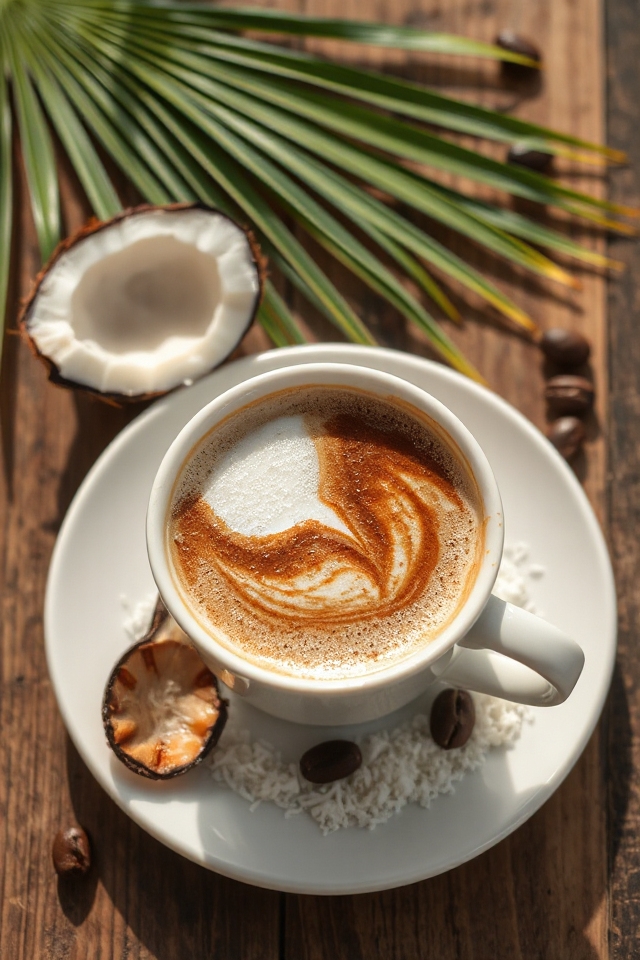 coconut milk coffee preparation