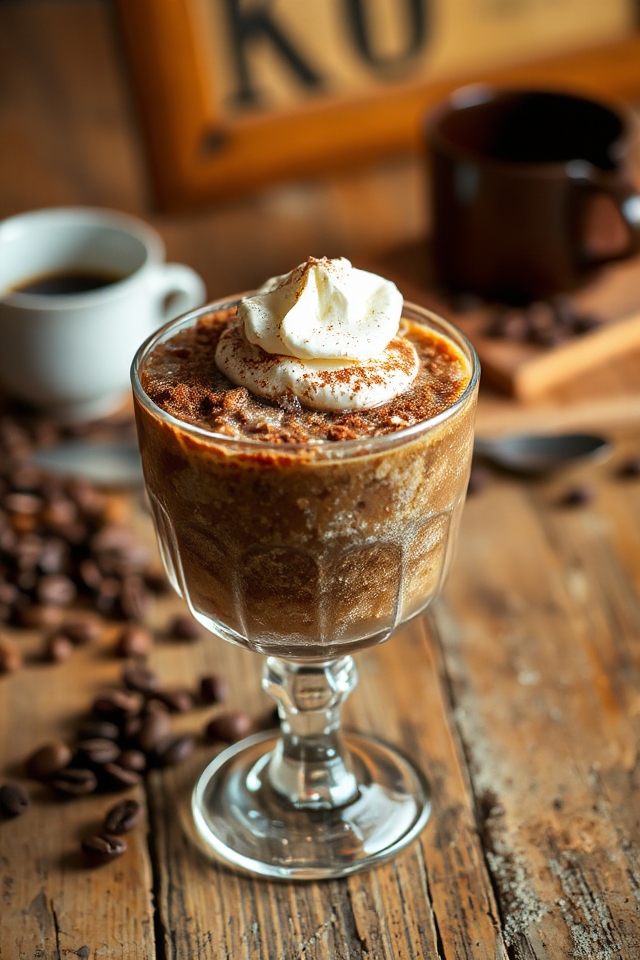 coffee granita with whipped cream