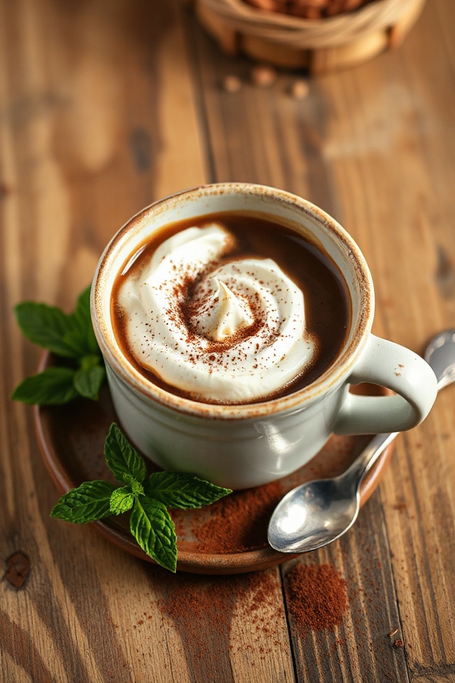 minty cocoa coffee delight
