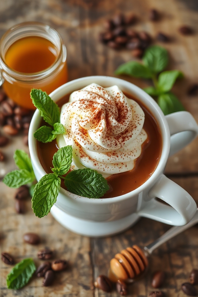 minty coffee with honey