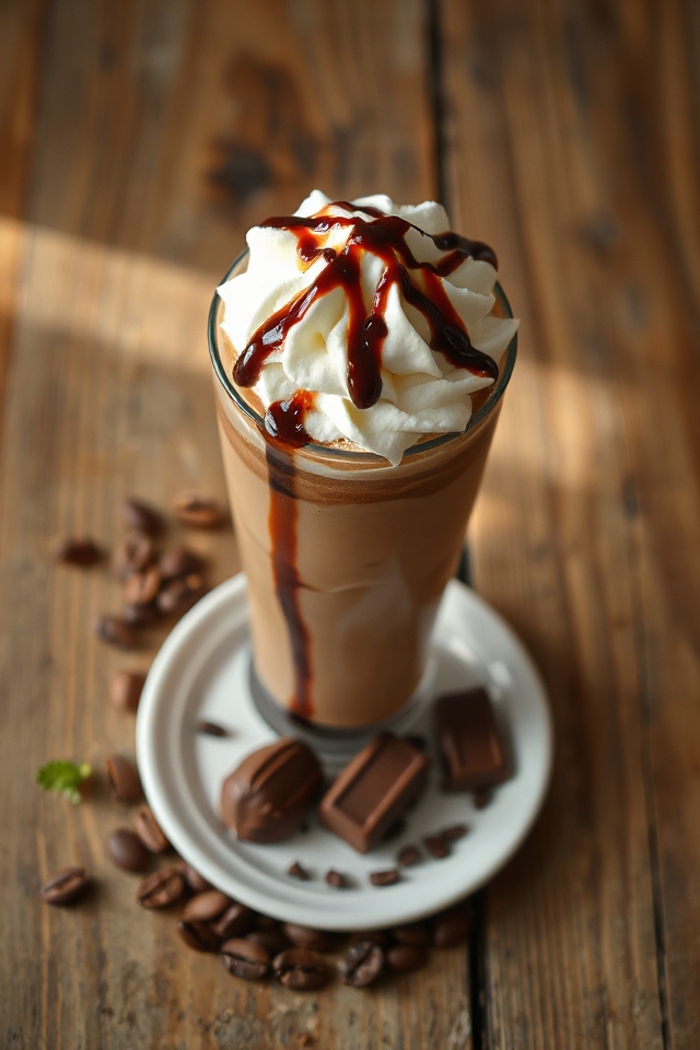 mocha frappe with whipped cream