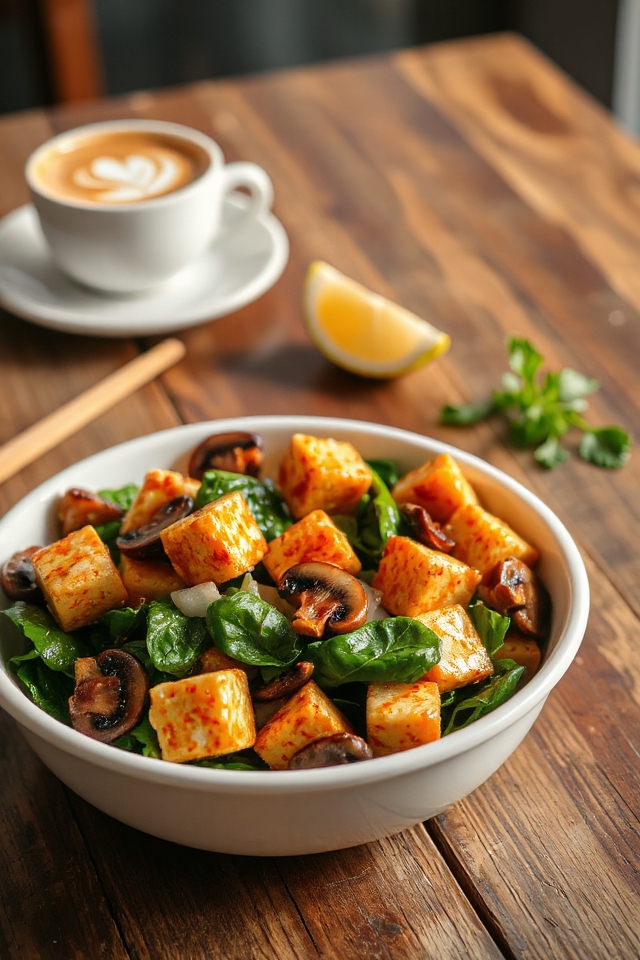 tofu spinach coffee recipe